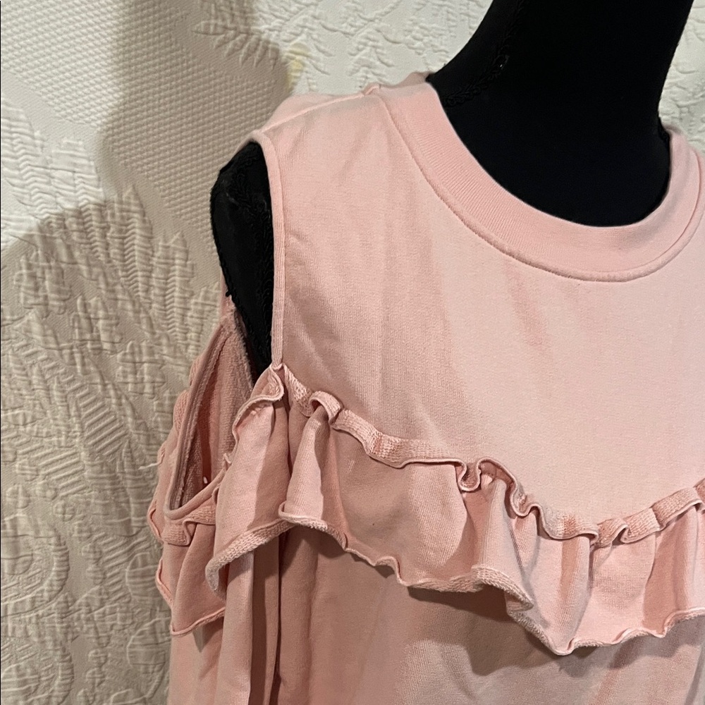 Kate Spade Cold Shoulder Ruffle Sweatshirt, size medium‎ - Picture 3 of 14